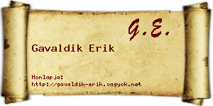 Gavaldik Erik névjegykártya