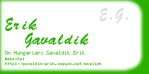 erik gavaldik business card